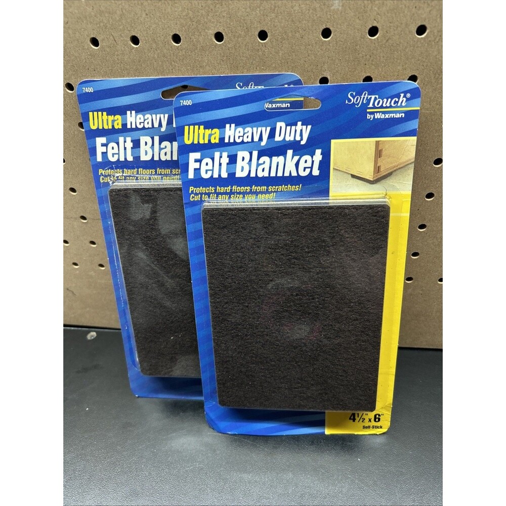 Waxman Felt Furniture Pads 4.5" x 6" Brown Self-Stick Floor Protectors 2 Packs